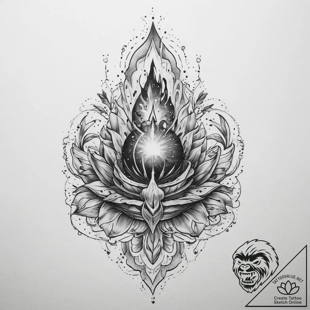 Tattoo sketch cosmic fount, tattoo drawing ou... - tattoo sketch (№1759981703_0, 09.10.2025 03:48) — tattoovalue.net
