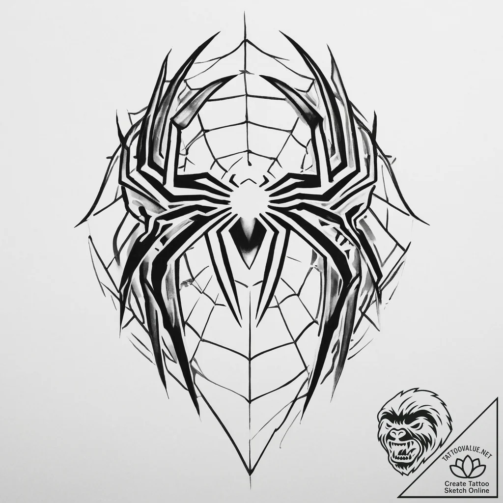 Tattoo sketch spider-man logo, tattoo drawing... - tattoo sketch (№1759981920_0, 09.10.2025 03:52) — tattoovalue.net