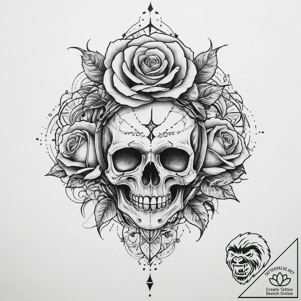Tattoo sketch blessed character, artistic tat... - tattoo sketch (№1759982351_0, 09.10.2025 03:59) — tattoovalue.net