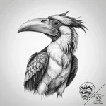 Tattoo sketch hornbill – tattoo sketch (№1759982783_0, 09.10.2025 04:06) — tattoovalue.net