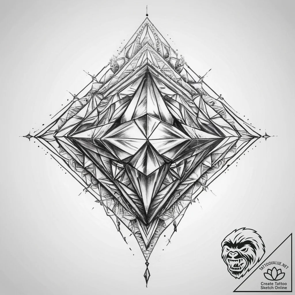 Tattoo sketch diamond tattoo - tattoo sketch (№1759984078_0, 09.10.2025 04:27) — tattoovalue.net