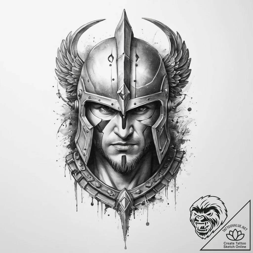 Tattoo sketch spartan tattoo - tattoo sketch (№1759984299_0, 09.10.2025 04:31) — tattoovalue.net