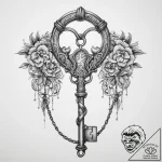 Tattoo sketch shackles with a key, tattoo ske… – tattoo sketch (№1759984947_0, 09.10.2025 04:42) — tattoovalue.net