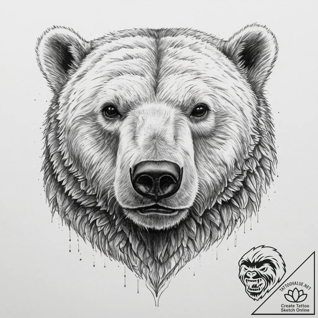 Tattoo sketch polar bear, tattoo line art, de... - tattoo sketch (№1759985163_0, 09.10.2025 04:46) — tattoovalue.net