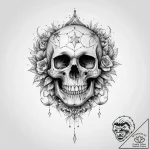 Tattoo sketch череп со звездами – tattoo sketch (№1759986242_0, 09.10.2025 05:04) — tattoovalue.net