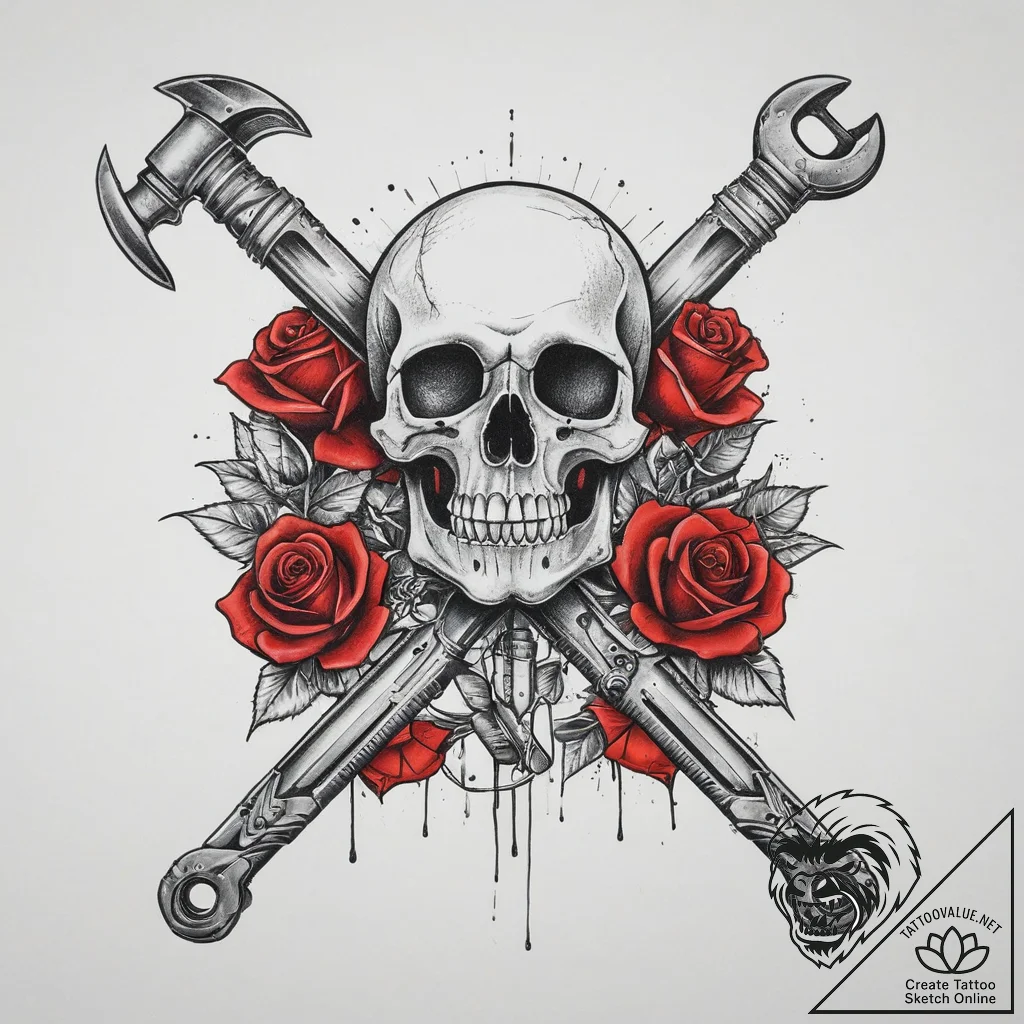 Tattoo sketch plumber pipe wrench, tattoo dra... - tattoo sketch (№1759986890_0, 09.10.2025 05:14) — tattoovalue.net