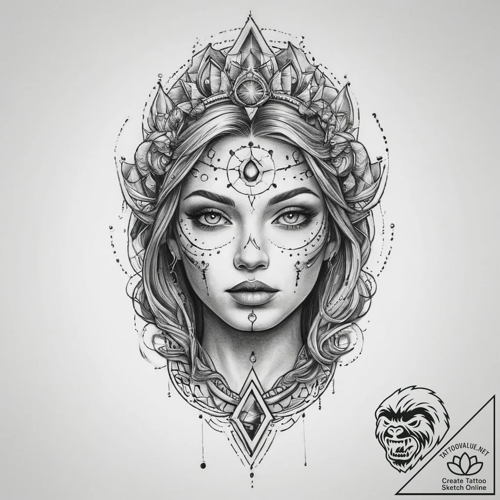 Tattoo sketch cosmic person, artistic tattoo... - tattoo sketch (№1759987106_0, 09.10.2025 05:18) — tattoovalue.net
