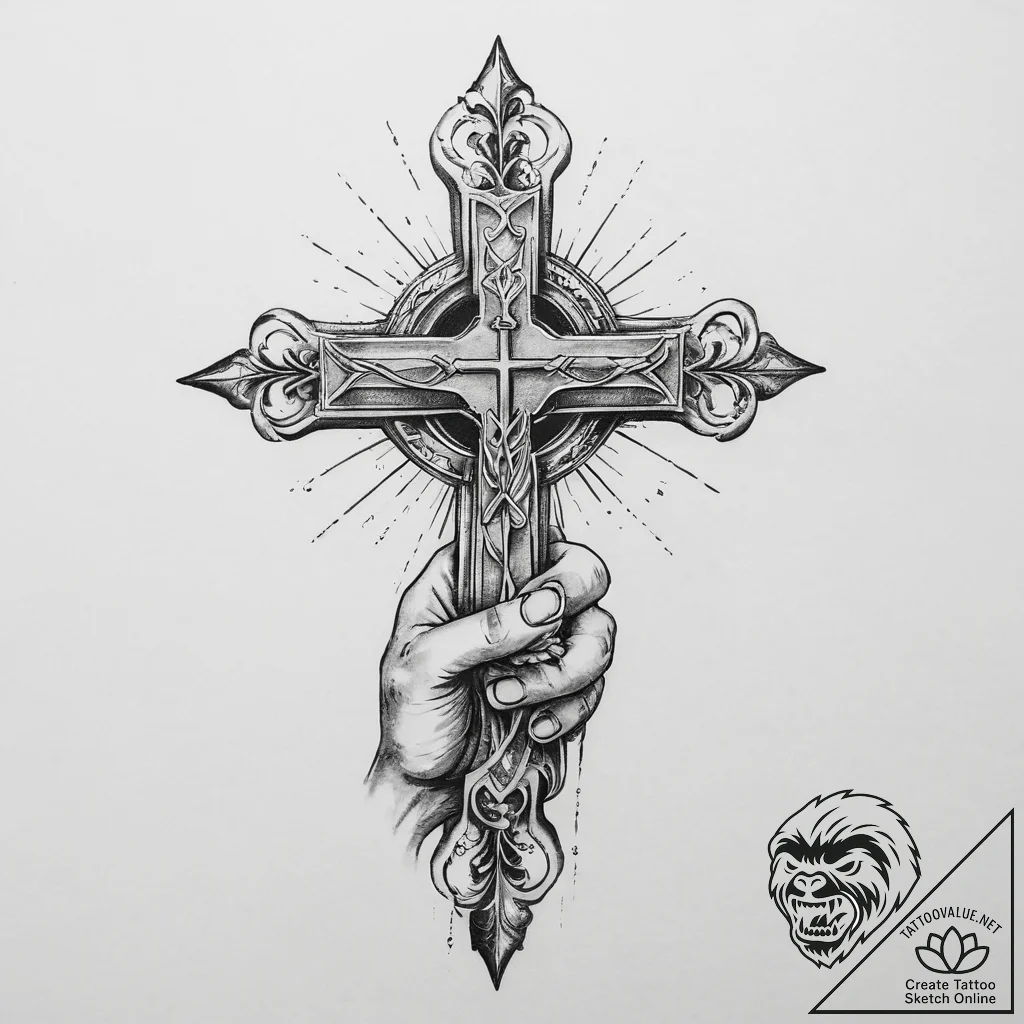 Tattoo sketch hands with a letter, tattoo fla... - tattoo sketch (№1759987755_0, 09.10.2025 05:29) — tattoovalue.net