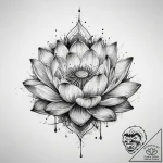 Tattoo sketch lotus flower blooming, ink illu… – tattoo sketch (№1759987971_0, 09.10.2025 05:32) — tattoovalue.net