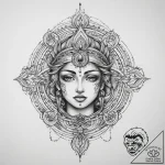 Tattoo sketch sacred character, ink illustrat… – tattoo sketch (№1759988835_0, 09.10.2025 05:47) — tattoovalue.net