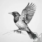 Tattoo sketch common blackbird, tattoo line a… – tattoo sketch (№1759989268_0, 09.10.2025 05:54) — tattoovalue.net