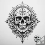 Tattoo sketch old school череп – tattoo sketch (№1759991433_0, 09.10.2025 06:30) — tattoovalue.net