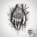Tattoo sketch hands with a document, ink illu… – tattoo sketch (№1759992593_0, 09.10.2025 06:49) — tattoovalue.net
