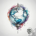 Tattoo sketch globe tattoo, concept art for t… – tattoo sketch (№1759994144_0, 09.10.2025 07:15) — tattoovalue.net