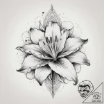 Tattoo sketch cosmic lily, concept art for ta… – tattoo sketch (№1759995012_0, 09.10.2025 07:30) — tattoovalue.net