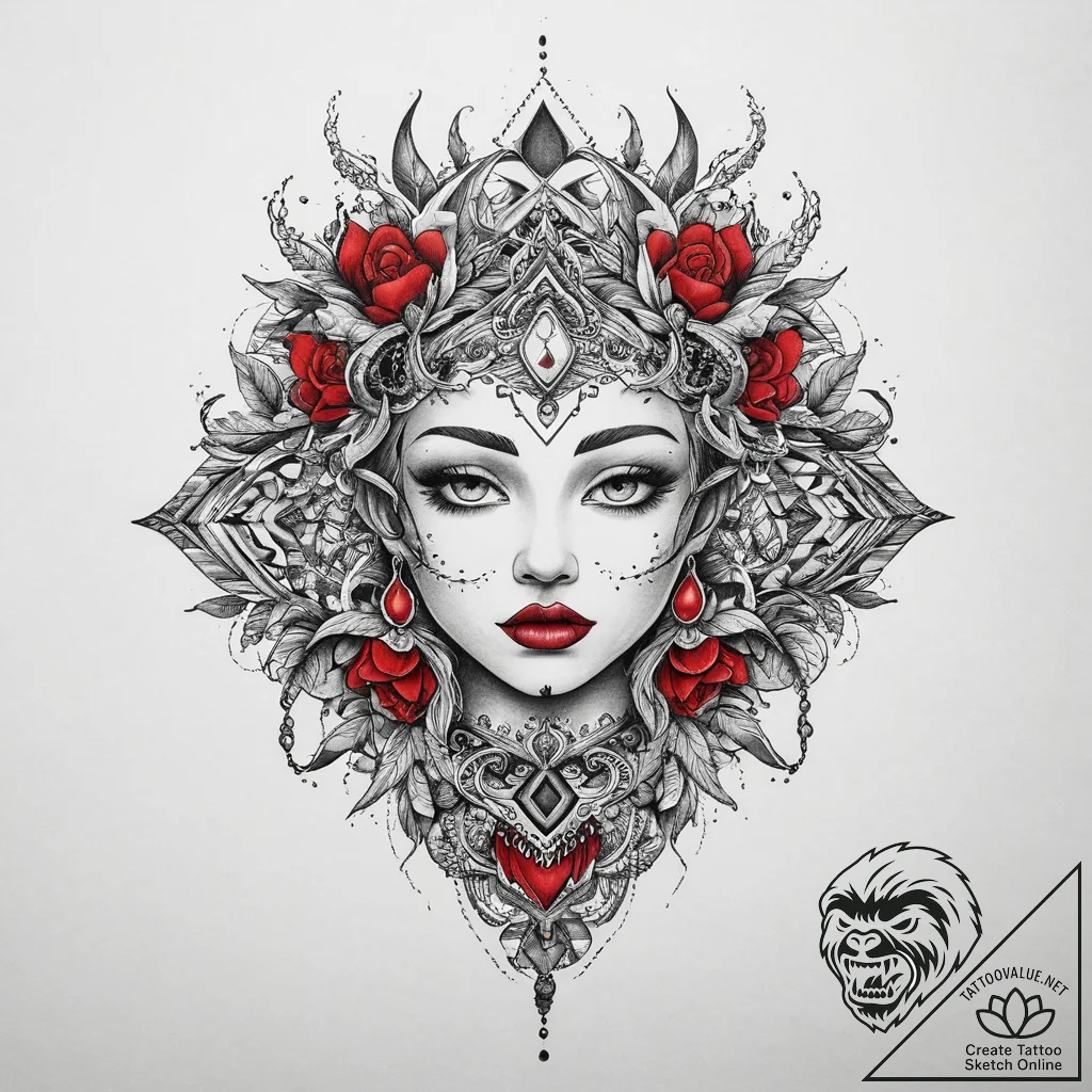 Tattoo sketch mystical scene, tattoo flash sh... - tattoo sketch (№1759995229_0, 09.10.2025 07:33) — tattoovalue.net