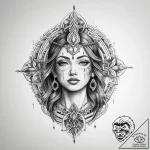 Tattoo sketch sacred portrayal – tattoo sketch (№1759995672_0, 09.10.2025 07:41) — tattoovalue.net