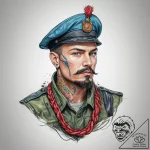 Tattoo sketch soldier with a knot, concept ar… – tattoo sketch (№1759996104_0, 09.10.2025 07:48) — tattoovalue.net