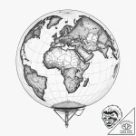 Tattoo sketch globe, ink illustration for tat… – tattoo sketch (№1759996754_0, 09.10.2025 07:59) — tattoovalue.net