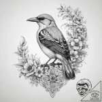 Tattoo sketch bullock’s oriole, tattoo drawin… – tattoo sketch (№1759999360_0, 09.10.2025 08:42) — tattoovalue.net