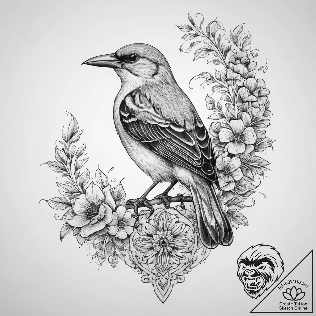 Tattoo sketch bullock's oriole, tattoo drawin... - tattoo sketch (№1759999360_0, 09.10.2025 08:42) — tattoovalue.net
