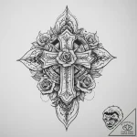 Tattoo sketch neo-traditional роза с кинжалом… – tattoo sketch (№1759999797_0, 09.10.2025 08:49) — tattoovalue.net