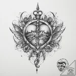Tattoo sketch heartbeat with a family, artist… – tattoo sketch (№1760000022_0, 09.10.2025 08:53) — tattoovalue.net
