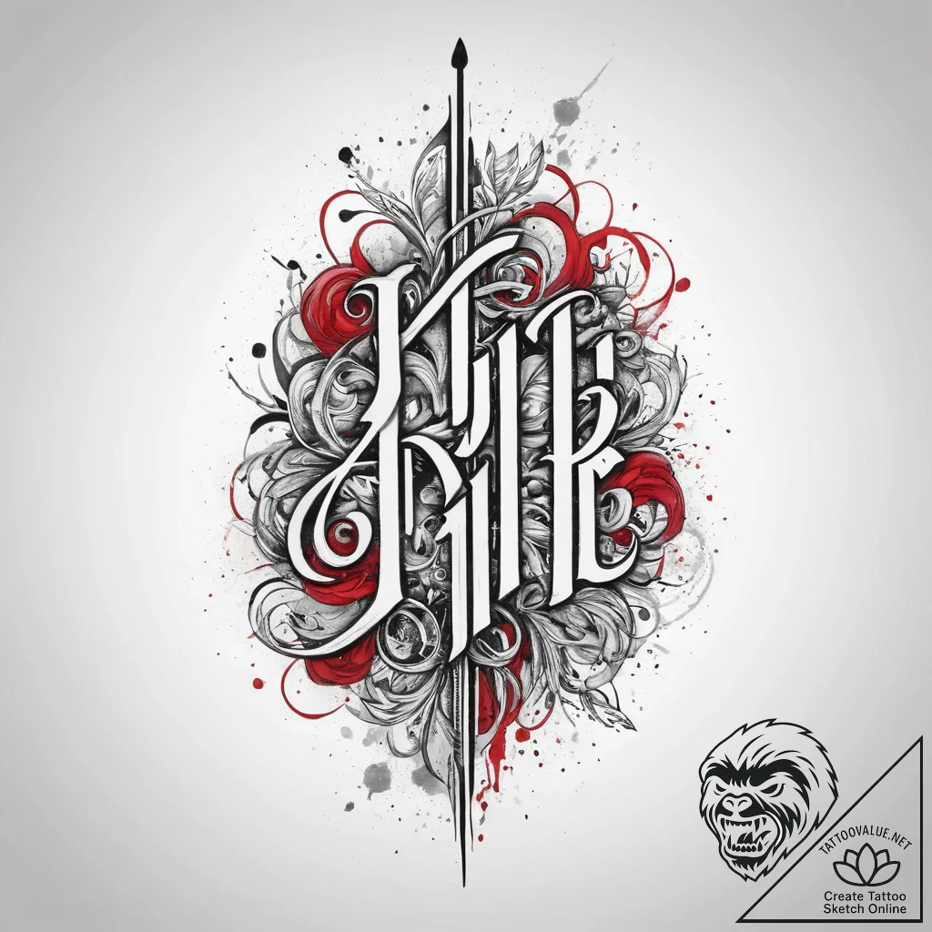 Tattoo sketch kyrie eleison lettering, ink il... - tattoo sketch (№1760000239_0, 09.10.2025 08:57) — tattoovalue.net