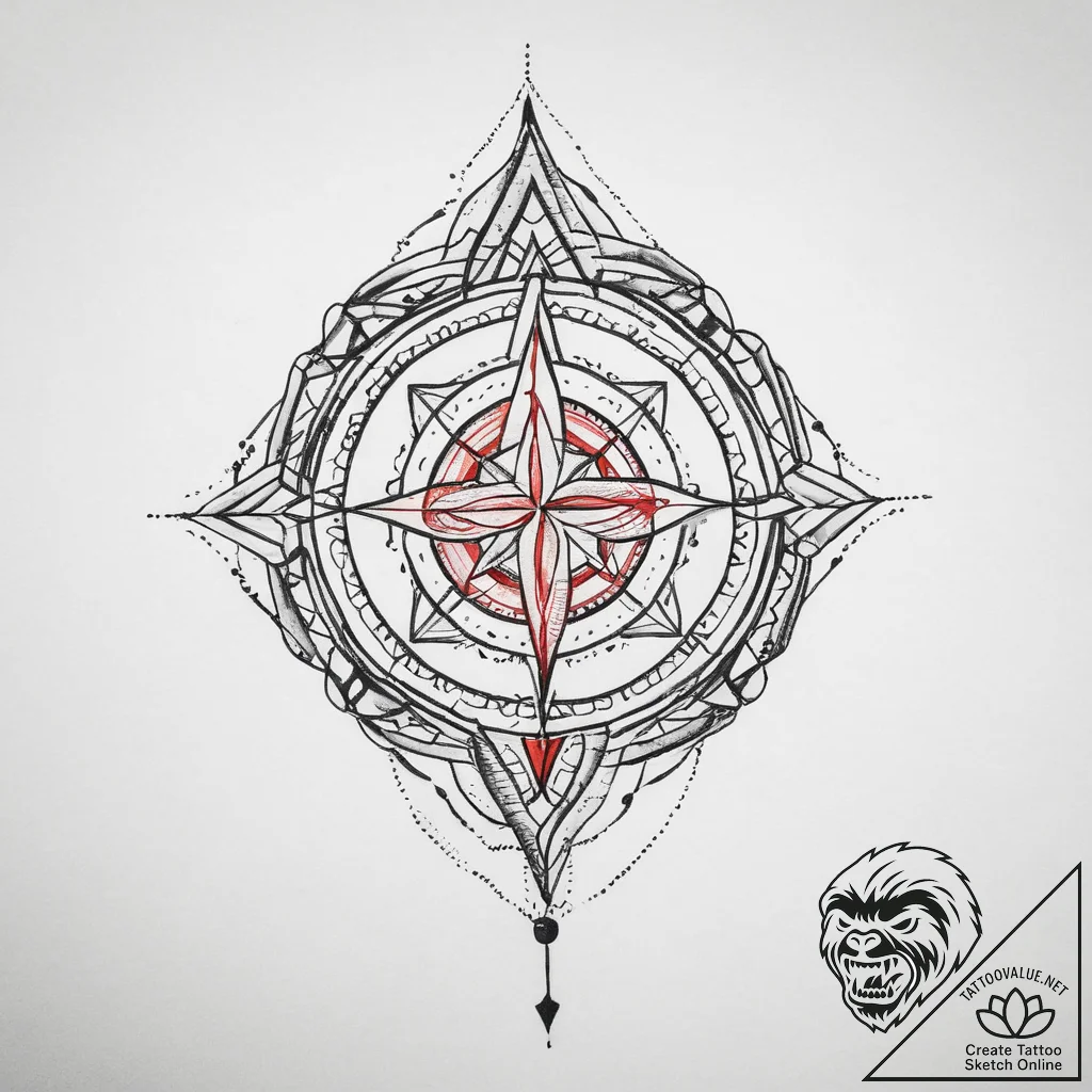 Tattoo sketch geometric symbol, tattoo flash... - tattoo sketch (№1760000456_0, 09.10.2025 09:00) — tattoovalue.net