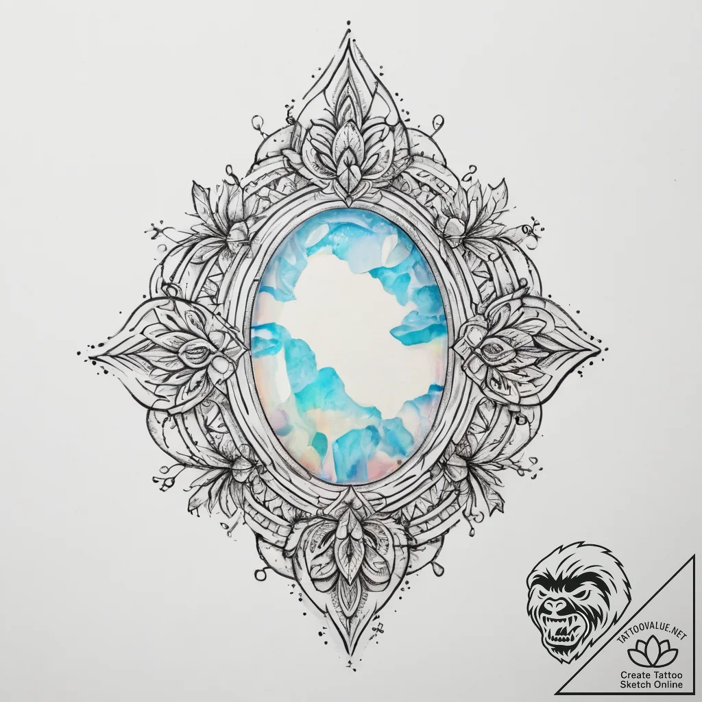 Tattoo sketch opal - tattoo sketch (№1760000673_0, 09.10.2025 09:04) — tattoovalue.net