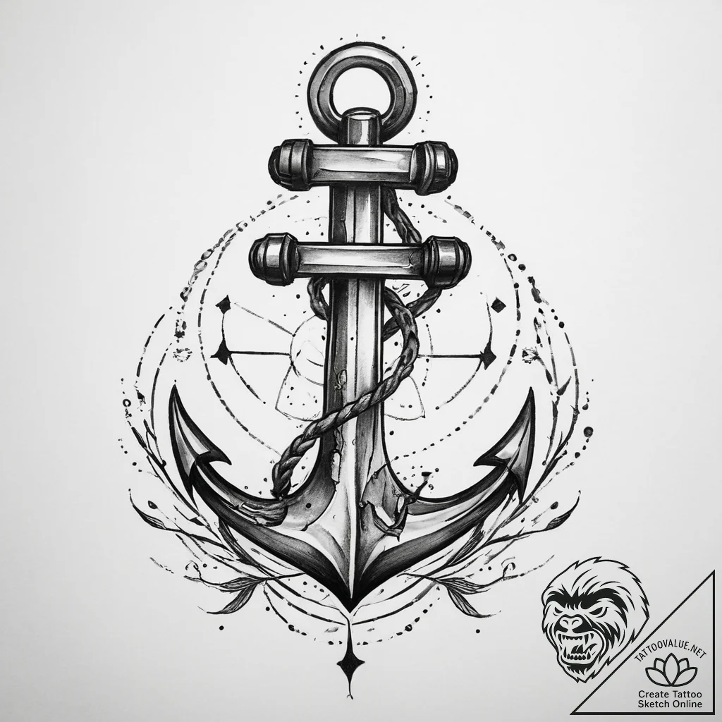 Tattoo sketch anchor, tattoo flash sheet desi... - tattoo sketch (№1760001108_0, 09.10.2025 09:11) — tattoovalue.net