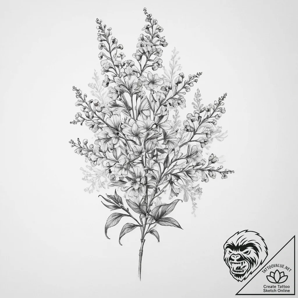 Tattoo sketch baby's breath - tattoo sketch (№1760001333_0, 09.10.2025 09:15) — tattoovalue.net