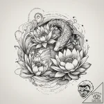 Tattoo sketch water lily, concept art for tat… – tattoo sketch (№1760001766_0, 09.10.2025 09:22) — tattoovalue.net