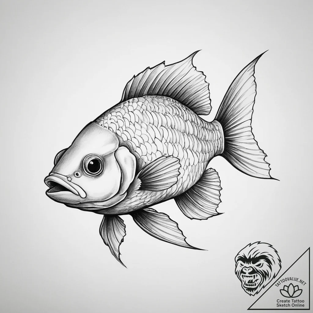 Tattoo sketch flashlight fish - tattoo sketch (№1760001984_0, 09.10.2025 09:26) — tattoovalue.net