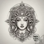 Tattoo sketch divine legend, tattoo line art,… – tattoo sketch (№1760002641_0, 09.10.2025 09:37) — tattoovalue.net