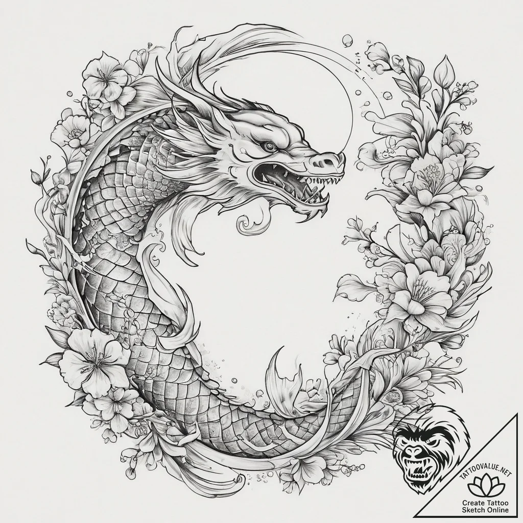 Tattoo sketch slavic embroidery pattern with... - tattoo sketch (№1760003074_0, 09.10.2025 09:44) — tattoovalue.net
