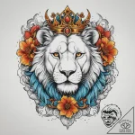 Tattoo sketch lion with a crown, tattoo drawi… – tattoo sketch (№1760003508_0, 09.10.2025 09:51) — tattoovalue.net