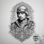 Tattoo sketch soldier with a document, artist… – tattoo sketch (№1760003725_0, 09.10.2025 09:55) — tattoovalue.net