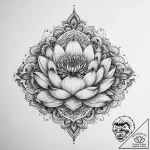 Tattoo sketch lotus with a bird, concept art… – tattoo sketch (№1760004168_0, 09.10.2025 10:02) — tattoovalue.net