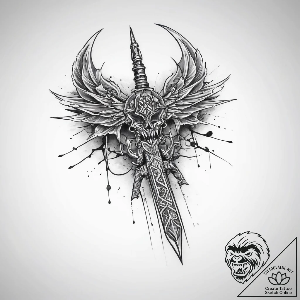 Tattoo sketch weapon - tattoo sketch (№1760004605_0, 09.10.2025 10:10) — tattoovalue.net