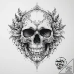 Tattoo sketch узор в виде черепа с воздухом – tattoo sketch (№1760005687_0, 09.10.2025 10:28) — tattoovalue.net