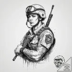 Tattoo sketch soldier with a pencil, tattoo f… – tattoo sketch (№1760005904_0, 09.10.2025 10:31) — tattoovalue.net