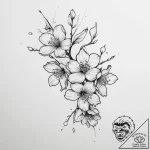Tattoo sketch cherry blossom petals falling,… – tattoo sketch (№1760006987_0, 09.10.2025 10:49) — tattoovalue.net