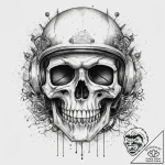 Tattoo sketch helmet with a skull, tattoo ske… – tattoo sketch (№1760007420_0, 09.10.2025 10:57) — tattoovalue.net