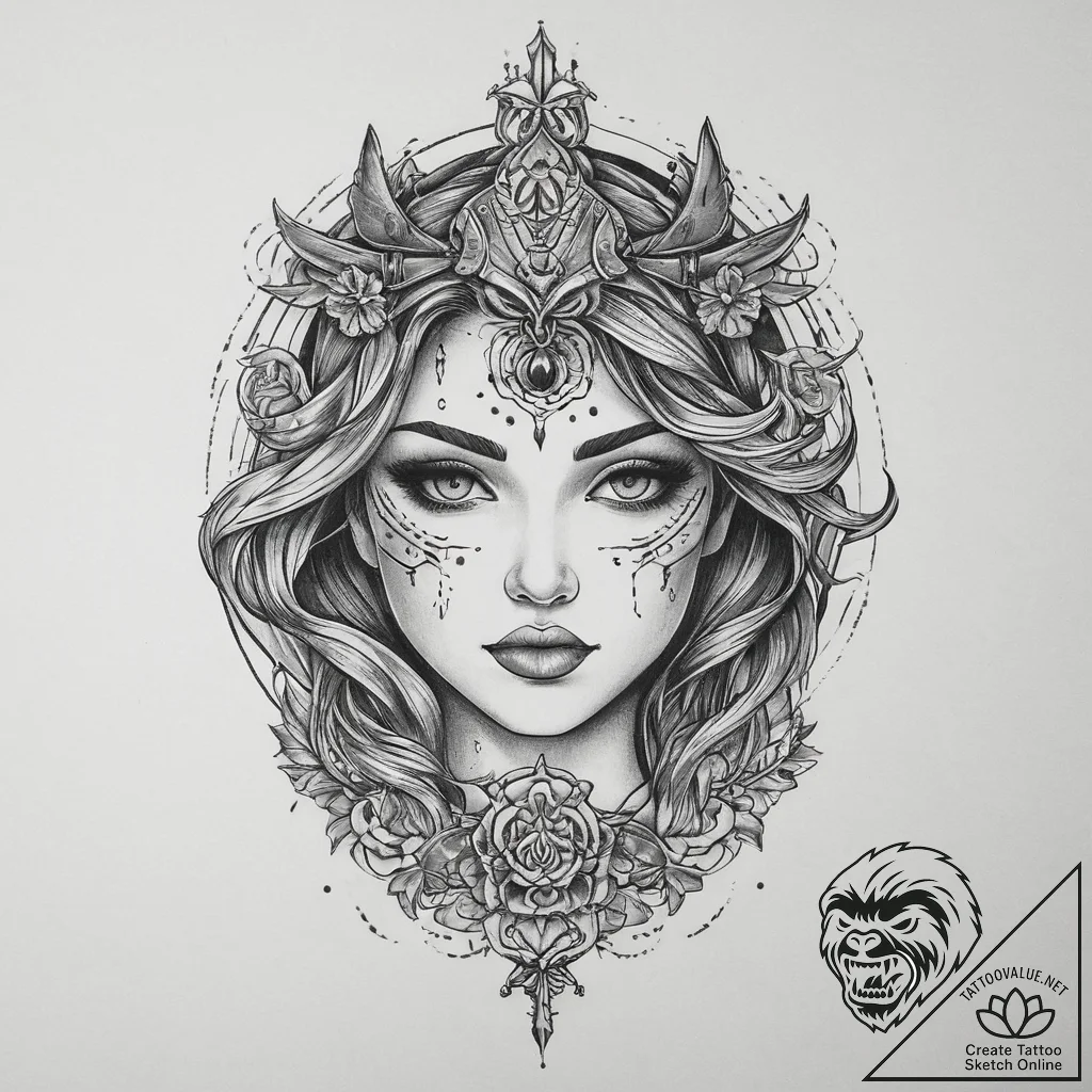 Tattoo sketch siren calling, tattoo sketch de... - tattoo sketch (№1760007863_0, 09.10.2025 11:04) — tattoovalue.net