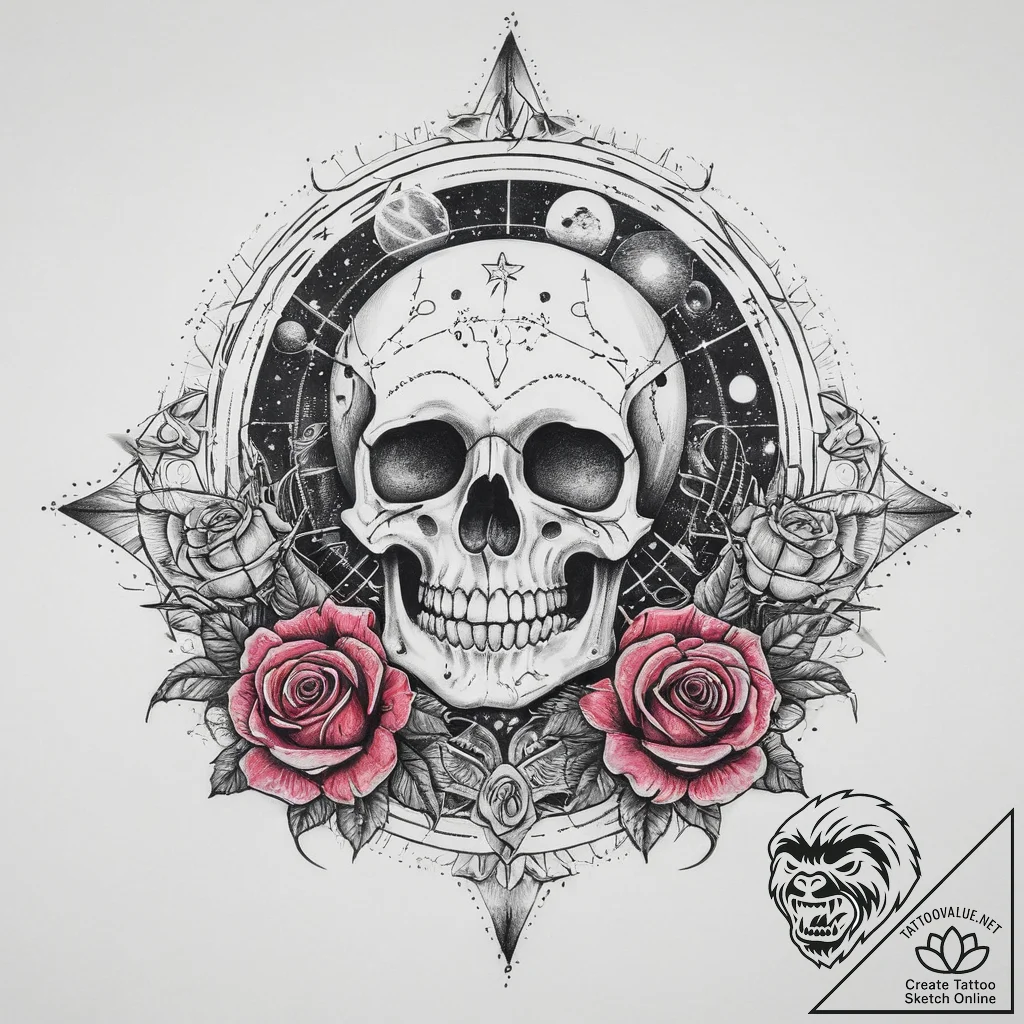 Tattoo sketch solar system, tattoo sketch des... - tattoo sketch (№1760008298_0, 09.10.2025 11:11) — tattoovalue.net