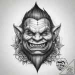 Tattoo sketch troll club – tattoo sketch (№1760008515_0, 09.10.2025 11:15) — tattoovalue.net
