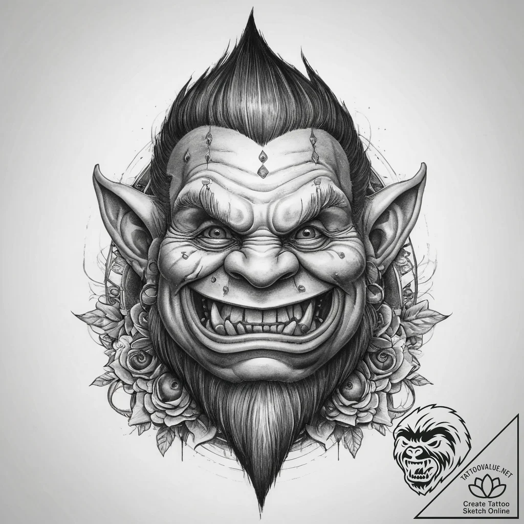 Tattoo sketch troll club - tattoo sketch (№1760008515_0, 09.10.2025 11:15) — tattoovalue.net