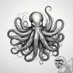 Tattoo sketch octopus, ink illustration for t… – tattoo sketch (№1760008949_0, 09.10.2025 11:22) — tattoovalue.net