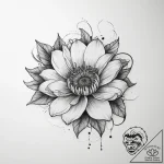 Tattoo sketch romantic sunrise with a flower – tattoo sketch (№1760009167_0, 09.10.2025 11:26) — tattoovalue.net